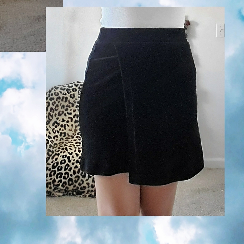 Black velvet skirt